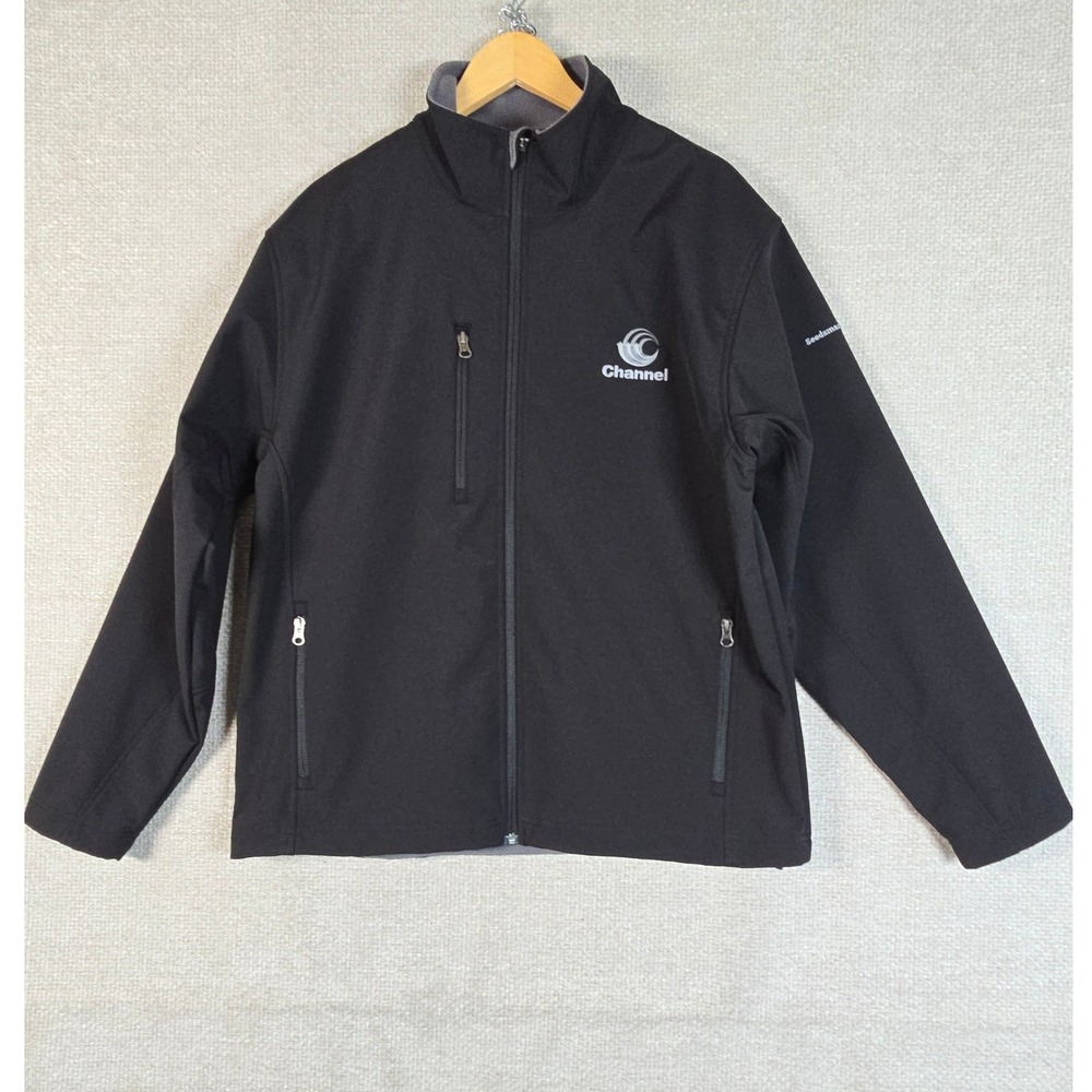 Destinations American Identity Mens Black Softshell Fleece Jacket L Channel Logo